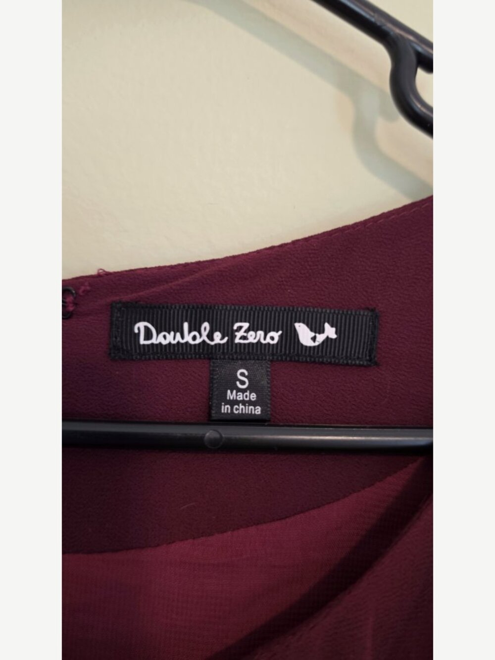 Double Zero Plum Burgundy Chiffon Mini Dress Black Waistband Sash - Size S - Picture 4 of 4